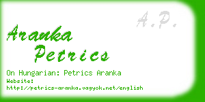 aranka petrics business card